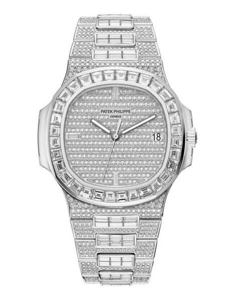 Cheap Patek Philippe Nautilus Date Sweep Seconds White Gold 5719/10G-010